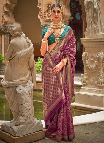 Garb These Party Wear Saree in Fine Colored.These Saree And Blouse is Fabricated On B C P Silk.Its Beautified With Weaving Jacquard Designer.