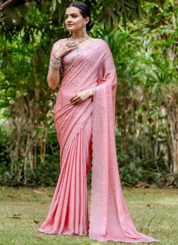 Looking These Party Wear Saree in Fine Colored.These Saree And Blouse is Fabricated On Satin Chiffon.Its Beautified With Heavy Designer Broad Hand Work With Stone Work.