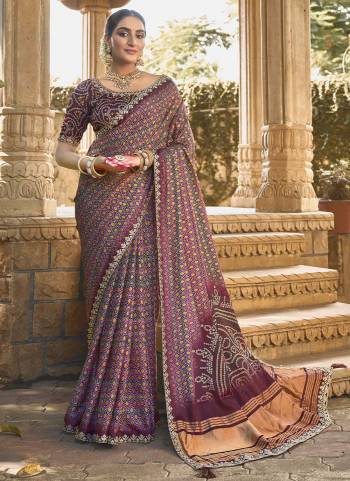 Look Attrective These Designer Party Wear Saree in Fine Colored.These Saree Are Gajji Silk And Blouse Satin Silk  is Fabricated.Its Beautified Desiger Printed With Hand Work.