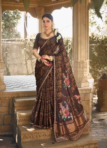 Look Attrective These Designer Party Wear Saree in Fine Colored.These Saree Are Gajji Silk And Blouse Satin Silk is Fabricated.Its Beautified Desiger Printed With Hand Work.