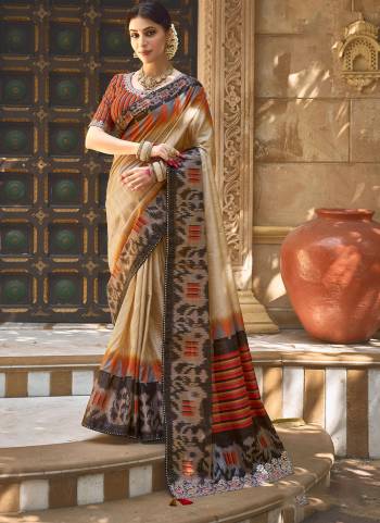 Look Attrective These Designer Party Wear Saree in Fine Colored.These Saree Are Bhagalpuri Silk And Blouse Raw Silk is Fabricated.Its Beautified Desiger Printed With Hand Work.