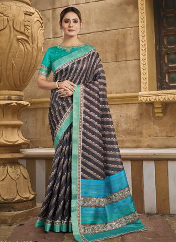 Look Attrective These Designer Party Wear Saree in Fine Colored.These Saree Are Gajji Silk And Blouse Satin Silk is Fabricated.Its Beautified Desiger Printed With Hand Work.