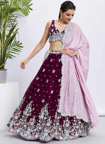 Attrective Looking This Partywear Fine Color Heavy Designer Choli Fabric Georgette And Lahenga Georgette And Dupatta Georgette In Fabricated Beautified With Attrective Designer Thread,Sequance Embroidery Work. Buy Now.