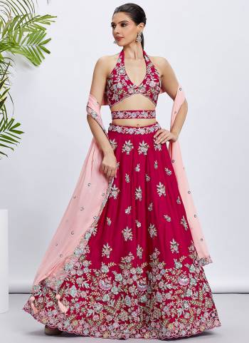 Attrective Looking This Partywear Fine Color Heavy Designer Choli Fabric Georgette And Lahenga Georgette And Dupatta Georgette In Fabricated Beautified With Attrective Designer Thread,Sequance Embroidery Work. Buy Now.