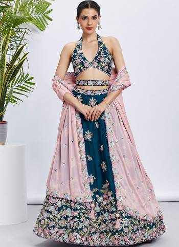 Attrective Looking This Partywear Fine Color Heavy Designer Choli Fabric Georgette And Lahenga Georgette And Dupatta Georgette In Fabricated Beautified With Attrective Designer Thread,Sequance Embroidery Work. Buy Now.