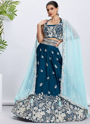 Attrective Looking This Partywear Fine Color Heavy Designer Choli Fabric Georgette And Lahenga Georgette And Dupatta Organza In Fabricated Beautified With Attrective Designer Thread,Sequance Embroidery Work. Buy Now.