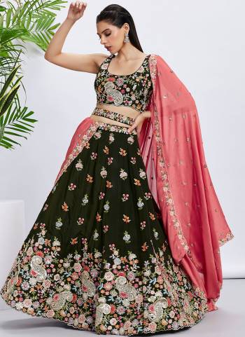 Attrective Looking This Partywear Fine Color Heavy Designer Choli Fabric Organza And Lahenga Organza And Dupatta Organza In Fabricated Beautified With Attrective Designer Thread,Sequance Embroidery Work. Buy Now.