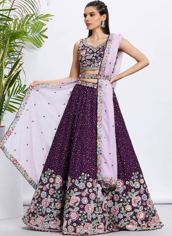 Attrective Looking This Partywear Fine Color Heavy Designer Choli Fabric Chiffon And Lahenga Chiffon And Dupatta Organza In Fabricated Beautified With Attrective Designer Thread,Sequance Embroidery Work. Buy Now.