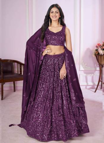 For A Designer Look,Grab These Lehenga Choli in Fine Colored.These Lehenga And Choli Are Fabricated On Georgette Pair With Georgette Dupatta.Its Beautified With Designer Sequance,Thread Embroidery Work.