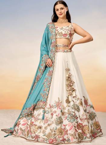 Attrective Looking This Partywear Fine Color Heavy Designer Choli Fabric Georgette And Lahenga Georgette And Dupatta Georgette In Fabricated Beautified With Attrective Designer Embroidery Work. Buy Now.