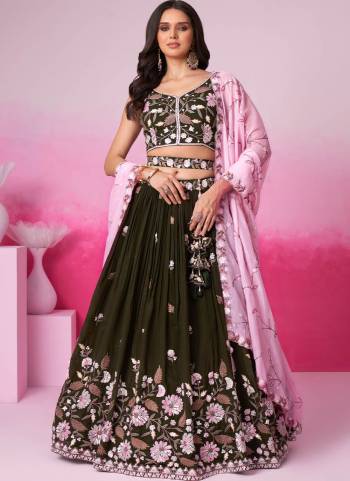 Attrective Looking This Partywear Fine Color Heavy Designer Choli Fabric Satin And Lahenga Satin And Dupatta Satin In Fabricated Beautified With Attrective Designer Embroidery Work. Buy Now.