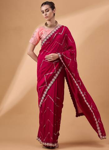 Look Attrective These Designer Party Wear Saree in Fine Colored.These Saree Are Chinon And Blouse Chinon is Fabricated.Its Beautified Desiger Embroidery Work.