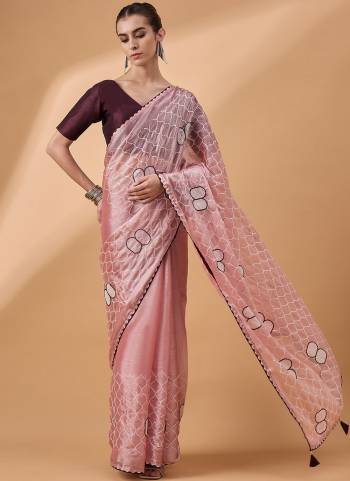 Look Attrective These Designer Party Wear Saree in Fine Colored.These Saree Are Organza And Blouse Art Silk  is Fabricated.Its Beautified Desiger Embroidery Work.