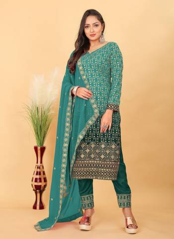 Attrective These Party Wear Suit in Fine Colored Pair With Bottom And Dupatta.These Top Are Faux Georgette And Dupatta Are Fabricated On Faux Georgette Pair With Santoon Bottom.Its Beautified With Pedding Coloe With Designer Heavy Jari,Sequance Embroidery Work.