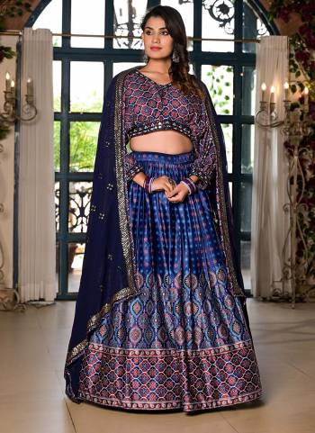 For A Designer Look,Grab These Readymade Lahenga Choli With Dupatta in Fine Colored.These Lahenga And Choli Are Fabricated On Dull Satin Pair With Georgette Dupatta.Its Beautified With Designer Digital Printed With Hand Work.