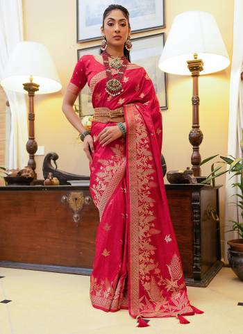 Take This Ethno Rich Satin Silk Fabric Saree With A Smooth, Lustrous Finish Intricate Zari Weaving That Adds A Touch Of Embossed Sophistication. This Classic Masterpiece Is Musthave For The Indian Wardrobe