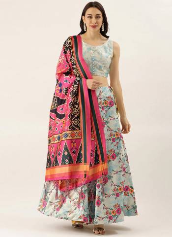 Must have Designer Lehenga Set Crafted Out Of Silk Fabric For Trendy Girlie Looks. Lehenga Is Designed With Designer Digital Prints For The Real Glam Feels. Must Have Lehenga Choli For The Coming Wedding And Festive Seasons.