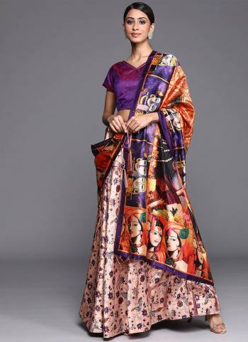 Must have Designer Lehenga Set Crafted Out Of Silk Fabric For Trendy Girlie Looks. Lehenga Is Designed With Designer Digital Prints For The Real Glam Feels. Must Have Lehenga Choli For The Coming Wedding And Festive Seasons.