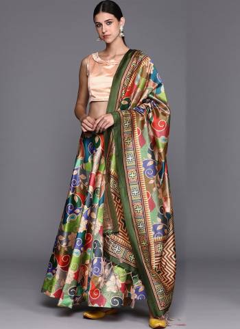 Must have Designer Lehenga Set Crafted Out Of Silk Fabric For Trendy Girlie Looks. Lehenga Is Designed With Designer Digital Prints For The Real Glam Feels. Must Have Lehenga Choli For The Coming Wedding And Festive Seasons.