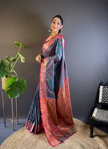 Beautiful Silk Sarees With Kashmiri Weaves All Over The Body Having Contrast Woven Zari Border And Rich Woven Pallu. Paired With Contrast Blouse.