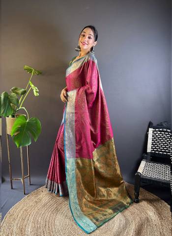 Beautiful Silk Sarees With Kashmiri Weaves All Over The Body Having Contrast Woven Zari Border And Rich Woven Pallu. Paired With Contrast Blouse.