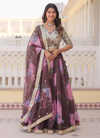 For A Designer Look,Grab These Lehenga Choli in Fine Colored.These Lehenga And Dupatta Are Fabricated On Russion Silk Pair With Faux Georgette Blouse.Its Beautified With Designer Sequance Embroidery Work With Digital Printed.