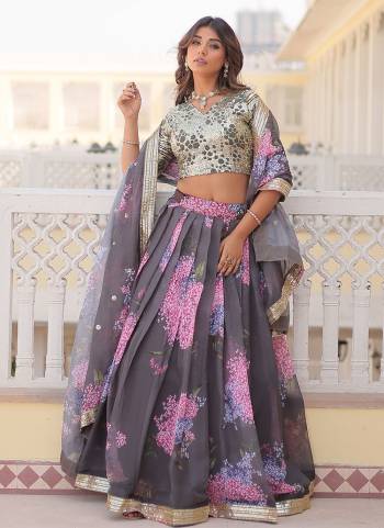 For A Designer Look,Grab These Lehenga Choli in Fine Colored.These Lehenga And Dupatta Are Fabricated On Russion Silk Pair With Faux Georgette Blouse.Its Beautified With Designer Sequance Embroidery Work With Digital Printed.