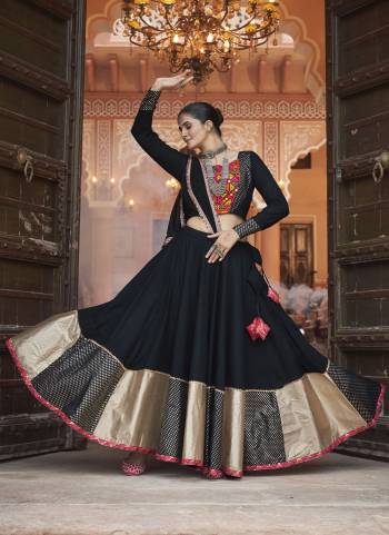 Attrective These Navratri Special Lehenga Choli in Fine Colored.These Lehenga Are Viscose Rayon And Blouse Are Viscose Rayon And Dupatta Are Fabricated On Viscose Rayon.Its Beautified With Designer Mirror,Thread Embroidery Work.