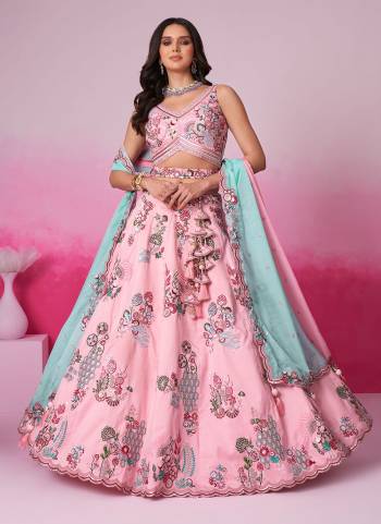 Attrective Looking This Partywear Fine Color Fancy Heavy Designer Choli And Lahenga Fabriced On Silk And Dupatta Organza In Fabricated Beautified With Attrective Designer Heavy EmbroideryWork. Buy Now.