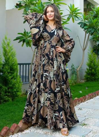 Attrective Looking These Beautiful Looking Readymade Long Gown.These Gown Are Chinon is Fabricated.Its Beautified With Designer Digital Printed.