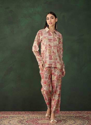 Garb These Beautiful Looking Readymade Western Co Ord Set.These Kurti And Bottom Fabricated On Chanderi.Its Beautified With Designer Printed.