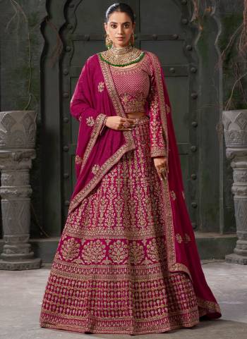 For A Designer Look,Grab These Lehenga Choli in Fine Colored.These Lehenga And Blouse Are Fabricated On Georgette Pair With Georgette Dupatta.Its Beautified With Designer Codding Embroidery With Zarkan Work.