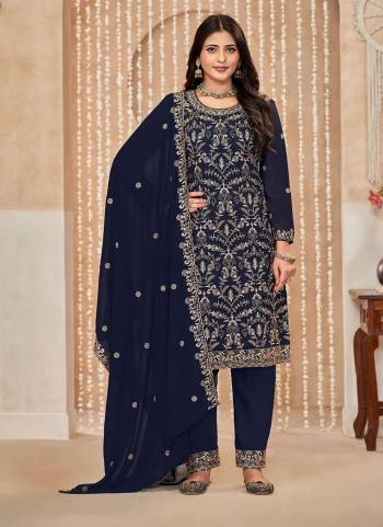 Garb These Designer Paty Wear Suit in Fine Colored Pair With Bottom And Dupatta.These Top Are Faux Georgette And Dupatta Are Fabricated On Faux Georgette Pair With Faux Georgette Bottom.Its Beautified With Santoon Inner.Its Beautified With Designer Embroidery Work.