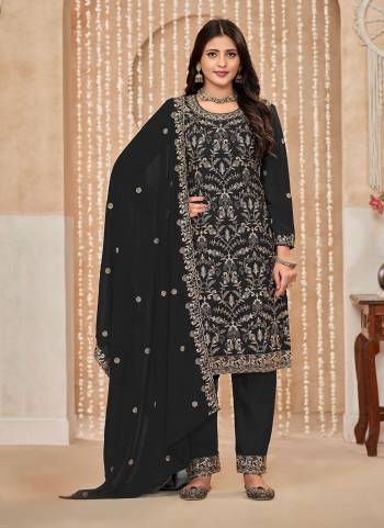 Garb These Designer Paty Wear Suit in Fine Colored Pair With Bottom And Dupatta.These Top Are Faux Georgette And Dupatta Are Fabricated On Faux Georgette Pair With Faux Georgette Bottom.Its Beautified With Santoon Inner.Its Beautified With Designer Embroidery Work.