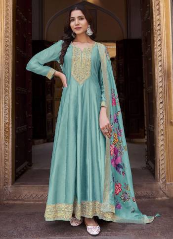 Attrective These Party Wear Anarkali Suit in Fine Colored Pair With Bottom And Dupatta.These Top Are Vichitra Silk And Dupatta Are Silk And Pair With Santoon Bottom.Its Beautified With Santoon Inner.Its Beautified With Designer Printed Dupatta With Embroidery Work.