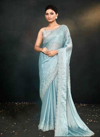 Look Attrective These Designer Party Wear Saree in Fine Colored.These Saree Are Satin Silk And Blouse Satin Silk  is Fabricated.Its Beautified Heavy Desiger Embroidery Work.