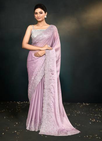 Look Attrective These Designer Party Wear Saree in Fine Colored.These Saree Are Satin Silk And Blouse Satin Silk  is Fabricated.Its Beautified Heavy Desiger Embroidery Work.