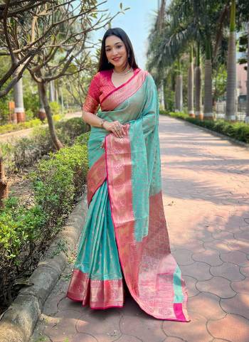 Garb These Party Wear Saree in Fine Colored.These Saree And Blouse is Fabricated On Tissue Silk.Its Beautified With Weaving Jari Designer.