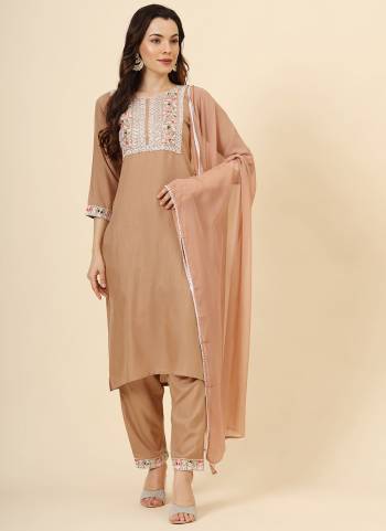 Attrective These Beautiful Looking Readymade Suits.These Top And Bottom Are Cotton And Dupatta Are Georgette Fabricated.Its Beautified With Disigner Embroidery Work.