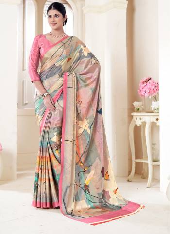 Attrective Look These Party Wear Saree in Fine Colored.These Saree And Blouse is Fabricated On Crepe Soft Silk.Its Beautified With Designer Digital Printed.