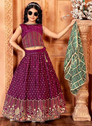 For A Designer Look,Grab These Kidswear Readymade Lehenga Choli in Fine Colored.These Lehenga And Choli Are Fabricated On Chinon Pair With Chinon Dupatta.Its Beautified With Designer Multy Thread,Sequance Embroidery Work With Printed Dupatta.