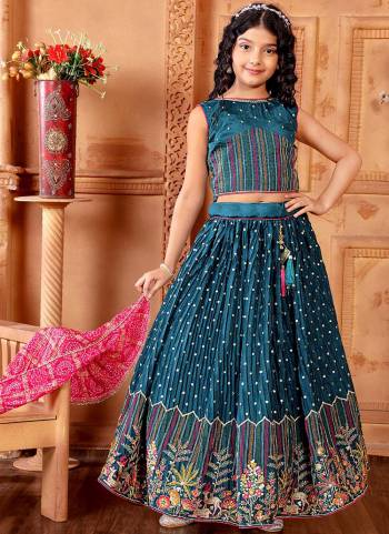 For A Designer Look,Grab These Kidswear Readymade Lehenga Choli in Fine Colored.These Lehenga And Choli Are Fabricated On Chinon Pair With Chinon Dupatta.Its Beautified With Designer Multy Thread,Sequance Embroidery Work With Printed Dupatta.