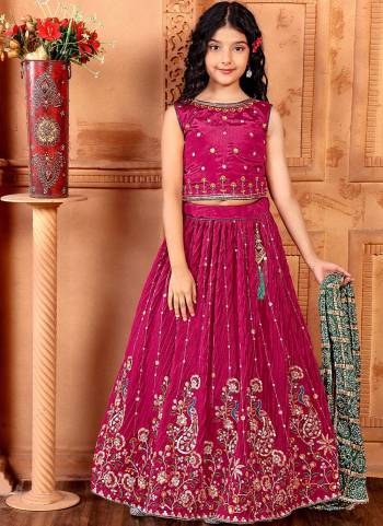 For A Designer Look,Grab These Kidswear Readymade Lehenga Choli in Fine Colored.These Lehenga And Choli Are Fabricated On Chinon Pair With Chinon Dupatta.Its Beautified With Designer Multy Thread,Sequance Embroidery Work With Printed Dupatta.