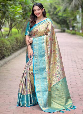  Looking These Party Wear Saree in Fine Colored.These Saree And Blouse is Fabricated On Silk.Its Beautified With Weaving Meenakari Jal Designer.