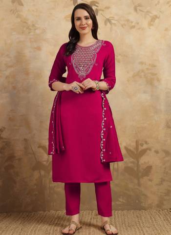 Grab These Readymade Suit in Fine Colored Pair With Bottom And Dupatta.These Top And Bottom Are Fabricated On Chanderi Pair With Nylon Chanderi Dupatta.Its Beautified With Designer Embroidery Work.