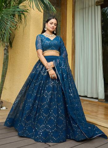 Looking These Party Wear Lehenga Choli in Fine Colored.These Lehenga Are Georgette Choli Are Georgette And Dupatta Are Fabricated On Georgette Pair.Its Beautified With Designer Sequance Embroidery Work.