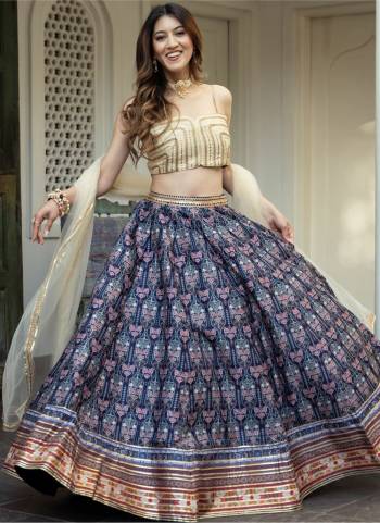 For A Designer Look,Grab These Lehenga Choli in Fine Colored.These Lehenga And Blouse Are Fabricated On Art Silk Pair With Dupatta Are Soft Net.Its Beautified With Designer Digital Printed With Gota Patti Work.