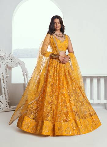 For A Different Look,Grab These Party Wear Designer Lehenga in All Over Pretty Colored Pair With Blouse And Dupatta.These Lehenga Choli And Dupatta is All Over Butterfly Net Base Fabric With Designer Cotton Thread,Sequance Embroidery Work.