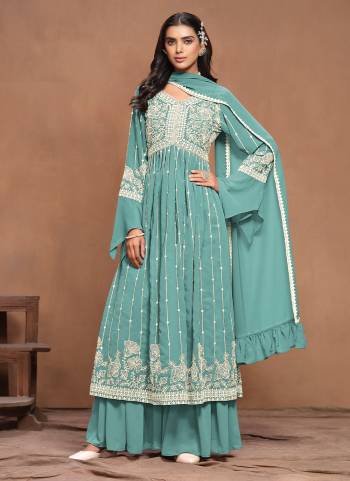 Garb These Party Wear Suit in Fine Colored Pair With Bottom And Dupatta.These Top And Bottom Are Fabricated On Faux Georgette Pair With Faux Georgette Dupatta.Its Beautified With Santoon Inner.Its Beautified With Designer Heavy Embroidery Work.