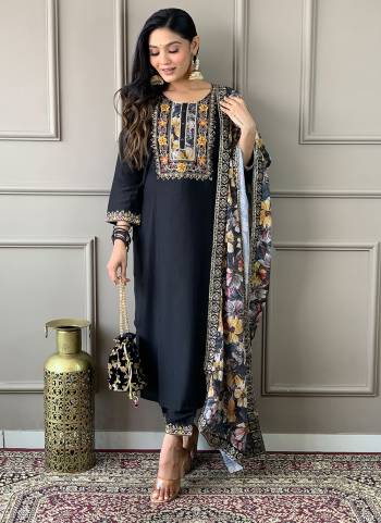 Attrective Looking These Beautiful Looking Readymade Suits.These Top And Bottom Are Viscose Chanderi And Dupatta Natural Crepe Fabricated.Its Beautified With Designer Embroidery Work With Printed.